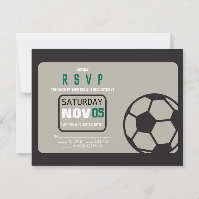 Svarskort för SOCCER Pub Mitzvah-inbjudan Inbjudningar (Framsida)