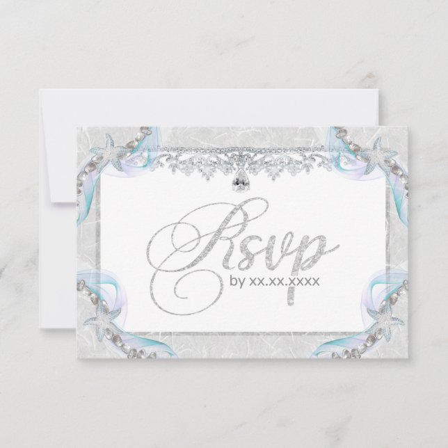 Svarskort för stjärnfisk och diamanter tack kort (Framsida)