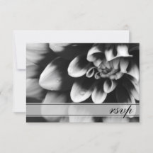 Svarskort för svart och vit Dahlia-Bröllop OSA