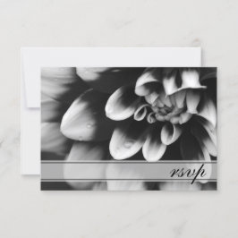 Svarskort för svart och vit Dahlia-Bröllop OSA