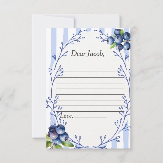 Svarskort för tidskapsel Dikt Blueberry Inbjudningar (Framsida)