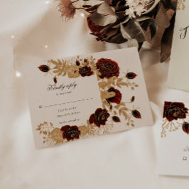 Svarskort för vattenfärgen Guld Ro Blommigt OSA Kort