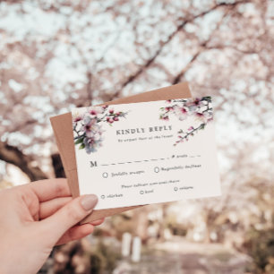 Svarskort för vattenfärgen Sakura Cherry Flower OS OSA Kort