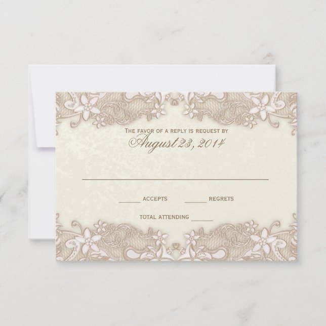 Svarskort för Victorian Blommigt Snöre OSA Kort (Framsida)