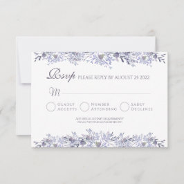 Svarskort för vintage Blommigt OSA Bröllop