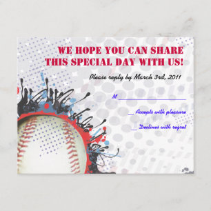 Svarskort från Baseball Splatter Pub Mitzvah OSA Kort