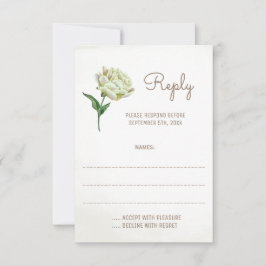 Svarskort från Cream Peony Flower Bröllop OSA Kort
