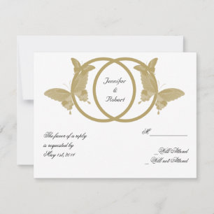 Svarskort från Dubbla Ring Butterfly Monogram OSA Kort