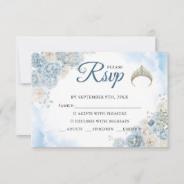 Svarskort från Dusty Blue Ro Flowers Quinceanera