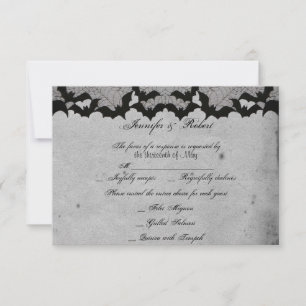 Svarskort från elegant Gothic Fladdermus Posh Bröl OSA Kort