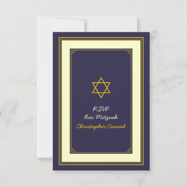Svarskort från flottan och Guld Pub Mitzvah OSA Kort (Framsida)