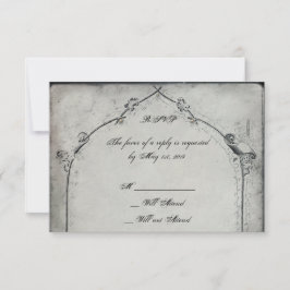 Svarskort från Gothic Black Ro Trellis Bröllop OSA Kort