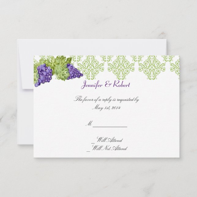 Svarskort från Grapevine Garden Wedding OSA Kort (Framsida)