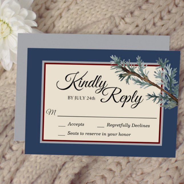 Svarskort från Gräs Blue Winter Wedding Card OSA Kort (Skapare uppladdad)