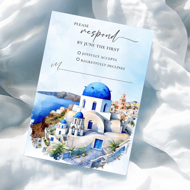 Svarskort från grekiska Bröllop OSA (Greek Wedding RSVP Response Card)