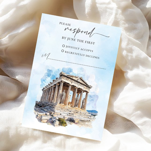 Svarskort från grekiska Bröllop OSA Kort (Greek Wedding RSVP Response Card)