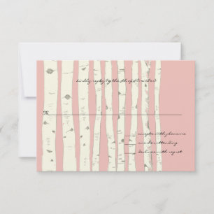 Svarskort från Honeysuckle Rosa Birch Träd Bröllop OSA Kort