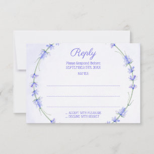 Svarskort från Lavender Wand Monogram Bröllop OSA Kort