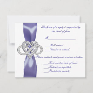 Svarskort från lila Blue Infinity Heart Bröllop