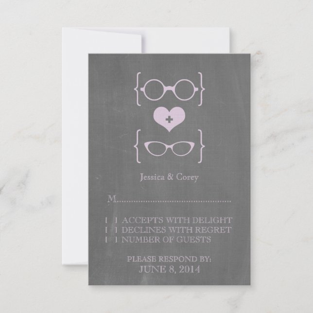 Svarskort från lila Geeky Glass Chalkboard OSA Kort (Framsida)