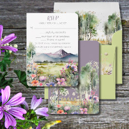 Svarskort från Mountain Thyme Wildblomma Bröllop O OSA Kort
