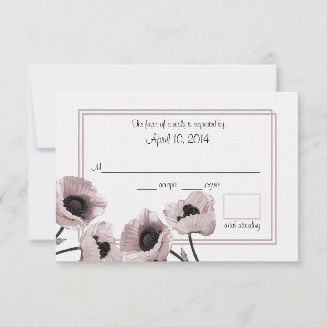 Svarskort från Poppy Rosa Bröllop OSA Kort (Framsida)