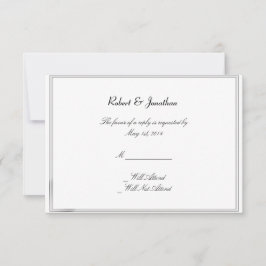 Svarskort från Rainbow Elegance Groom Bröllop OSA Kort