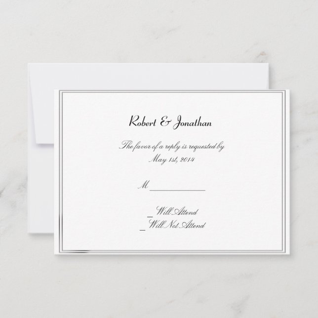 Svarskort från Rainbow Elegance Groom Bröllop OSA Kort (Framsida)