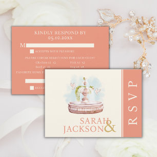 Svarskort från Romantic Doves Coral Bröllop OSA Kort