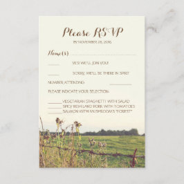 Svarskort från Rustic Land fence Bröllop OSA Kort