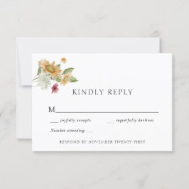 Svarskort från Rustic Solros Bröllop Inbjudningar