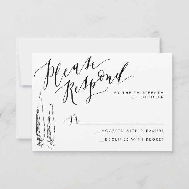 Svarskort från Rustic Tuscany Calligraphy OSA Kort (Framsida)