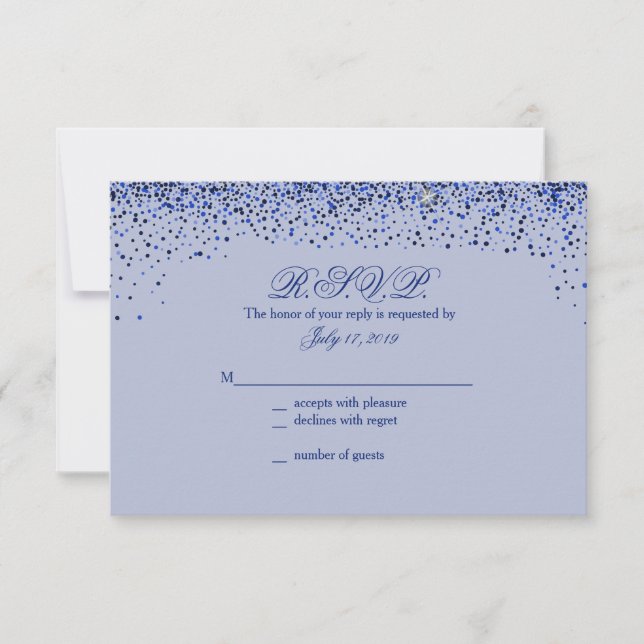 Svarskort från Sapphire Glitz Glitter Bröllop OSA Kort (Framsida)