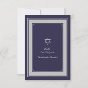 Svarskort från Silver Grått Pub Mitzvah OSA Kort