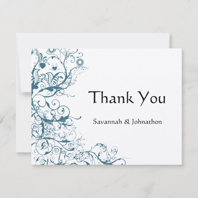 Svarskort från skalfåglar och trålare för Bröllop  Tack Kort (Framsida)