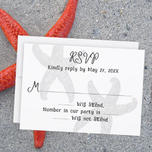 Svarskort från Starfish par White Bröllop Inbjudningar