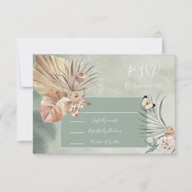 Svarskort från Tropical Oasis Handflatan löv OSA Kort (Framsida)