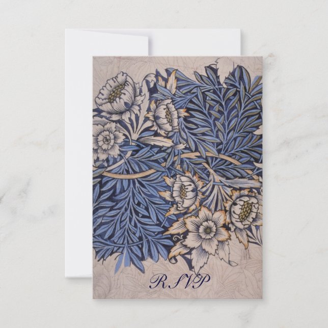 Svarskort från William Morris för fyrkantiga inbju OSA Kort (Framsida)
