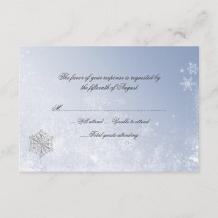 Svarskort från Winter Snowflake Bröllop OSA Kort