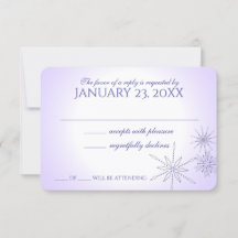 Svarskort från Winter Snowflake Gems Violet Bröllo