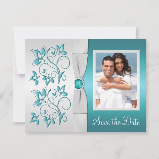 Svarskort II för marina vatten och Silver Inbjudningar (Framsida)