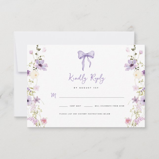 Svarskort Lavender Wildblommes OSA Baby Shower Kort (Framsida)