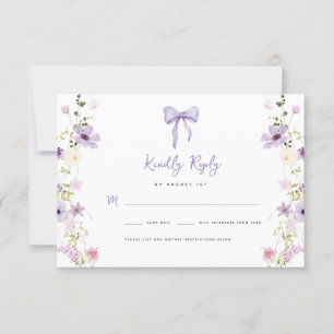 Svarskort Lavender Wildblommes OSA Baby Shower Kort