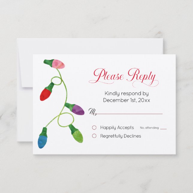 Svarskort Ljus Bröllop i julklapp (Framsida)