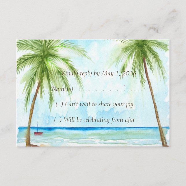 Svarskort med palmer OSA kort (Framsida)