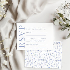 Svarskort på Blue Flower Gargen Bröllop OSA