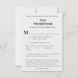 Svarskort på Bok Page Literary Bröllop OSA Kort