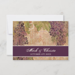 Svarskort på Bröllop OSA av åldras Grape Vineyard