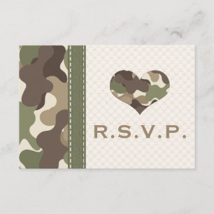 Svarskort på Camo Camouflage Heart-OSAN OSA Kort