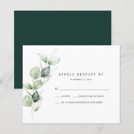 Svarskort på Eucalyptus Foliage Bröllop OSA